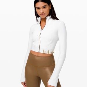 Lululemon define cropped jacket GOLD white size 6
